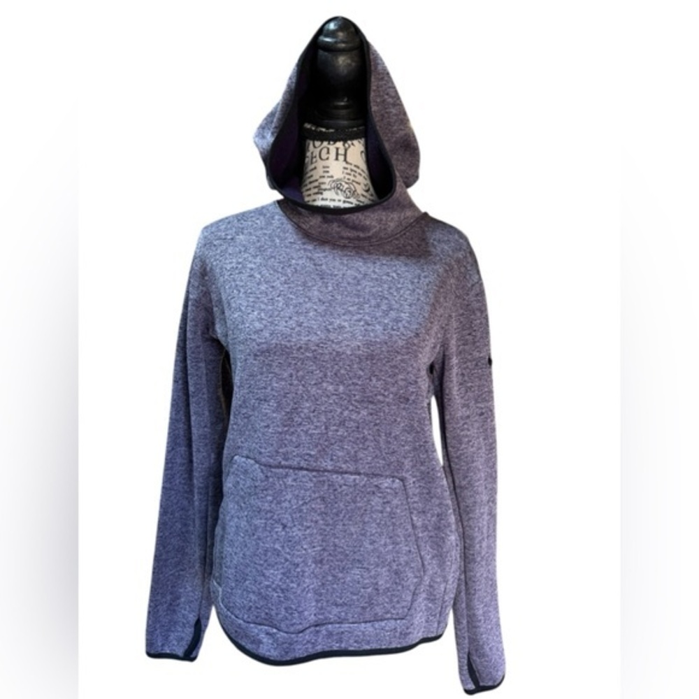 Nike Dri Fit EUC Purple Long Sleeve Hooded Fleece lined Pullover Women's Size M